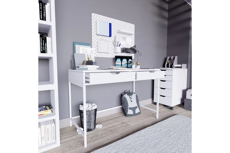 Durusu Skrivbord 55x120 cm - Vit - Products - Möbler - Bord & matgrupp - Kontorsbord - Datorbord