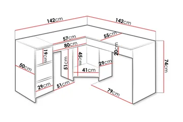 Fotyn Skrivbord 142 cm - Vit - Products - Möbler - Bord & matgrupp - Kontorsbord - Skrivbord - Hörnskrivbord