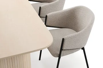 Kopparbo Matbord 160 cm med 4 Filip Matstolar - White / Taupe Bouclé - Products - Möbler - Bord & matgrupp - Matgrupp