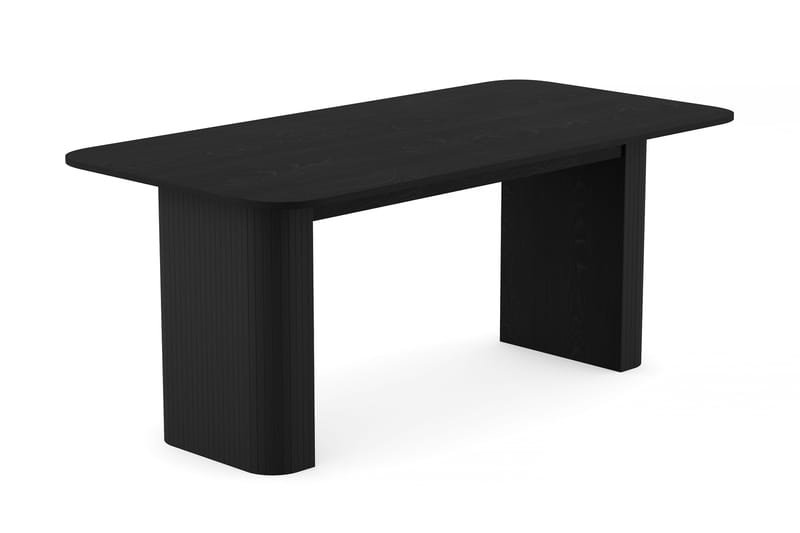 Kopparbo Matbord 180-240 cm Förlängningsbart med 4 Katy Matstolar - Svart / Vit Bouclé / Metallben Svart - Products - Möbler - Bord & matgrupp - Matgrupp