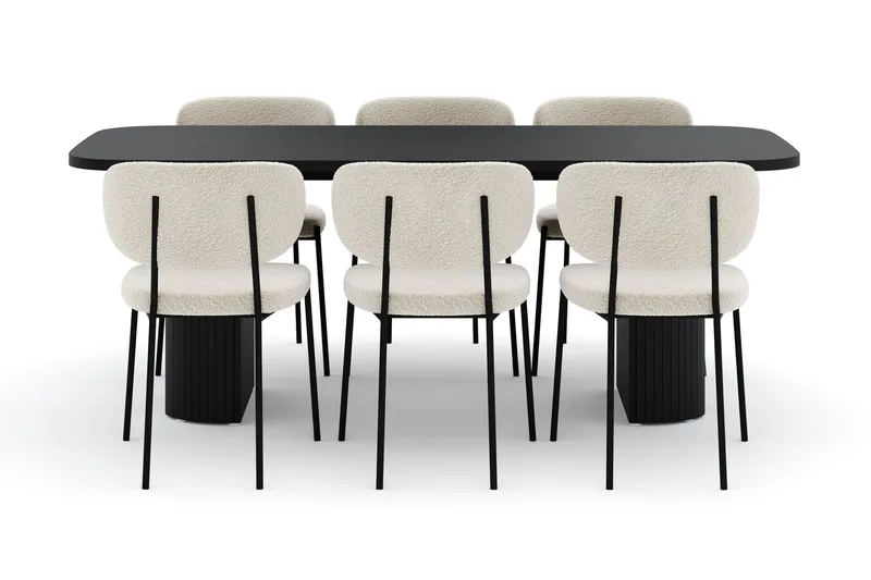 Kopparbo Matbord 200 cm med 6 Gemmiano Stolar - Svart - Products - Möbler - Bord & matgrupp - Matgrupp