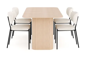 Kopparbo Matgrupp 180-240 cm Förlängningsbart med 4 Gemmiano Matstolar - Whitewash - Products - Möbler - Bord & matgrupp - Matgrupp