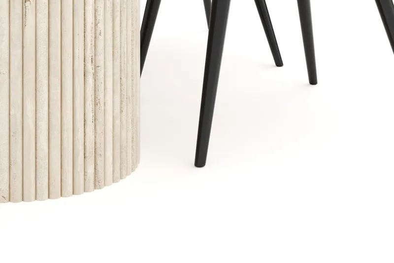 Kopparbo Matgrupp 180 cm Oval med 4 Valeri Sammetsstolar - Travetin - Products - Möbler - Bord & matgrupp - Matgrupp