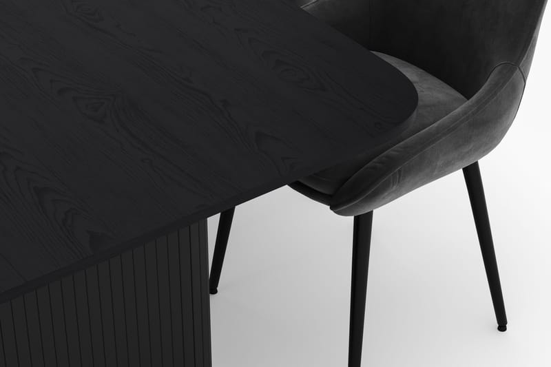 Kopparbo Matgrupp 200-206cm med 6 Alsarp Matstolar - Svart - Products - Möbler - Bord & matgrupp - Matgrupp