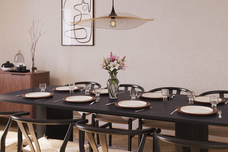 Kopparbo Matgrupp 240 cm med 8 Dastoori Matstolar - Svart - Products - Möbler - Bord & matgrupp - Matgrupp