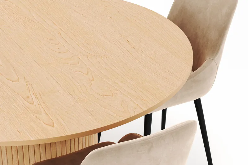 Kopparbo Rund Matgrupp 130-150 cm 4 Alsarp Matstolar - Natural - Products - Möbler - Bord & matgrupp - Matgrupp