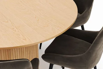 Kopparbo Rund Matgrupp 130-150 cm 6 Alsarp Matstolar - Natural - Products - Möbler - Bord & matgrupp - Matgrupp