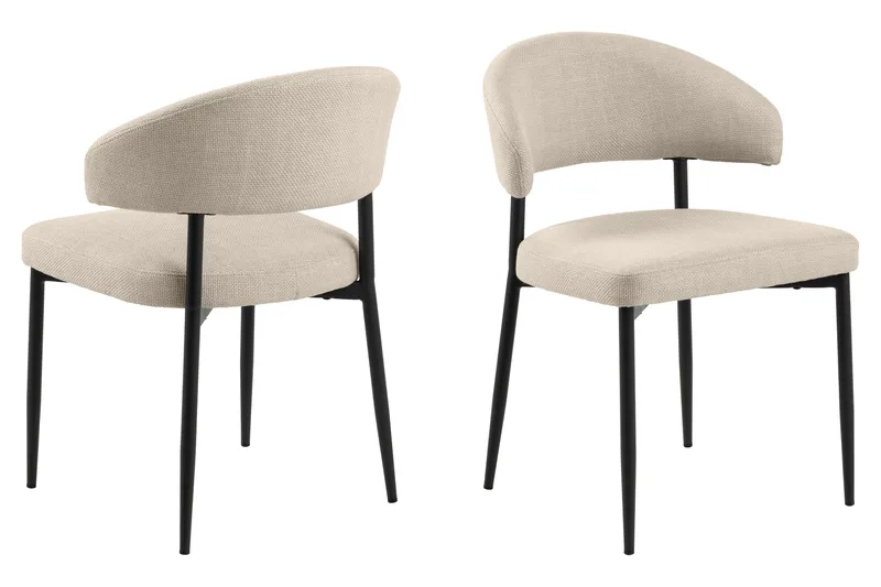 Kopparbo Runt Matbord 130 cm med 4 Sawako Stolar - Beige - Products - Möbler - Bord & matgrupp - Matgrupp