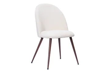 Kopparbo Runt Matbord 150 cm med 6 Nibe Plus Matstolar - Valnöt / Vit Bouclé / Metallben Valnöt - Products - Möbler - Bord & matgrupp - Matgrupp