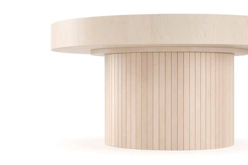 Kopparbo Soffbord 90 cm Runt Vitlaserad Ek - Ljust vitlaserat ekträ - Products - Möbler - Bord & matgrupp - Soffbord