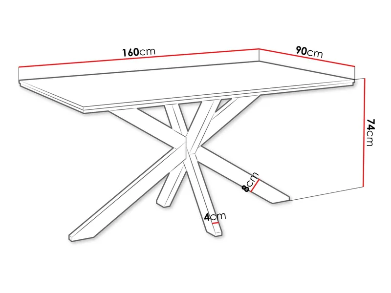 Kovrel Matbord 160 Rektangulär - Svart/Grå - Products - Möbler - Bord & matgrupp - Matbord & köksbord