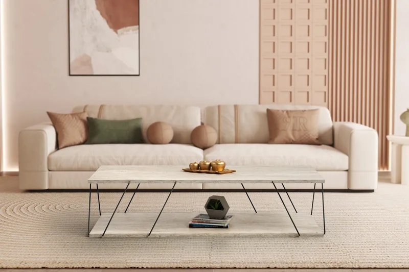 Labranda Soffbord 120 cm - Svart/Marmor - Products - Möbler - Bord & matgrupp - Soffbord