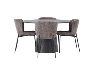 Lanzo Matgrupp 120 cm Rund med 4 Modesto stolar - Svart - Products - Möbler - Bord & matgrupp - Matgrupp