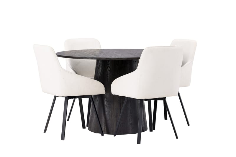 Lanzo Matgrupp 120 cm Rund med 4 Rosie stolar - Beige - Products - Möbler - Bord & matgrupp - Matgrupp