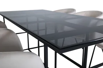 Leif Matgrupp 200 cm Rektangulär med 6 Berit stolar - Beige - Products - Möbler - Bord & matgrupp - Matgrupp