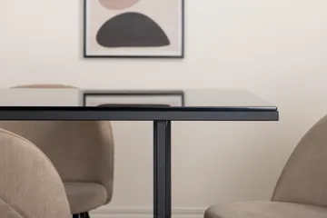 Leif Matgrupp 200 cm Rektangulär med 6 Velvet stolar - Beige - Products - Möbler - Bord & matgrupp - Matgrupp