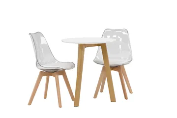 Leonora Matgrupp 65 cm Rund med 2 Edvin stolar - Vit - Products - Möbler - Bord & matgrupp - Matgrupp