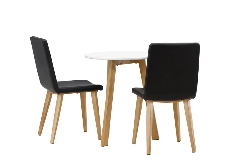 Leonora Matgrupp 65 cm Rund med 2 Today stolar - Svart - Products - Möbler - Bord & matgrupp - Matgrupp