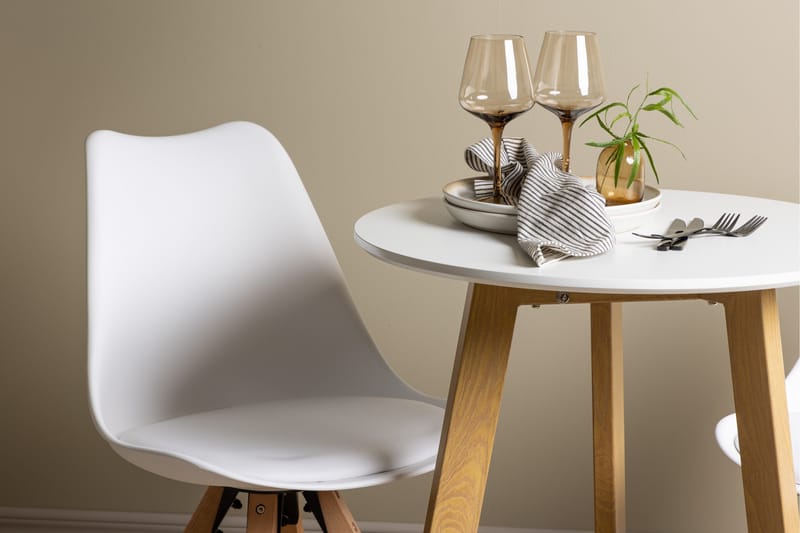 Leonora Matgrupp  65 cm Rund med 2 Zeno stolar - Vit - Products - Möbler - Bord & matgrupp - Matgrupp