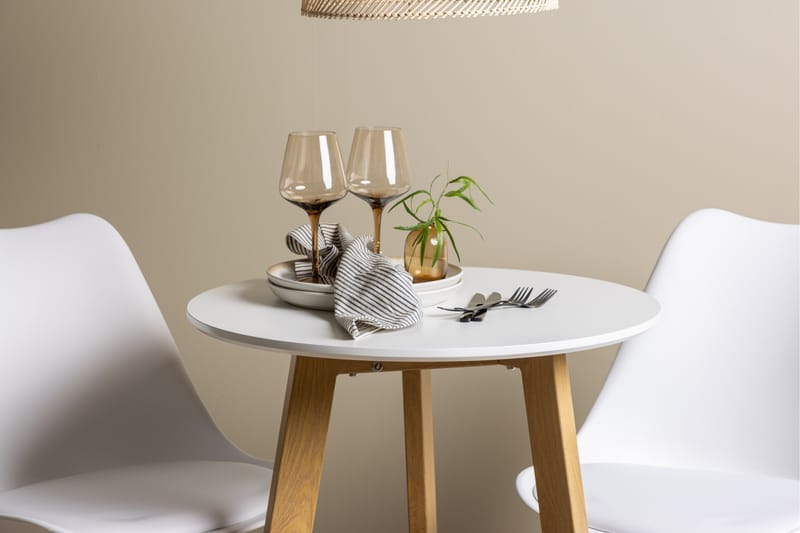 Leonora Matgrupp  65 cm Rund med 2 Zeno stolar - Vit - Products - Möbler - Bord & matgrupp - Matgrupp