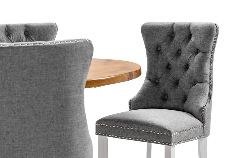 Lyon Matgrupp 120 cm Rund inkl 4 Bergviken Stolar - Brun/Vit - Products - Möbler - Bord & matgrupp - Matgrupp