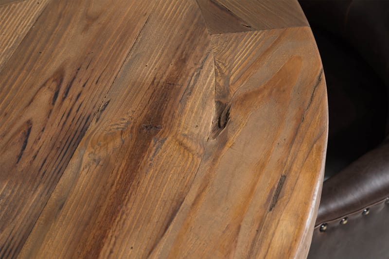 Lyon Matgrupp Rund med 4 st Tuva Fåtölj Konstläder - Trä/Mörkbrun - Products - Möbler - Bord & matgrupp - Matgrupp