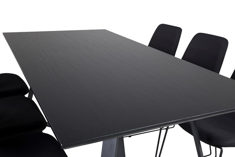 Marina Matgrupp 180 cm Rektangulär med 6 Muce stolar - Svart - Products - Möbler - Bord & matgrupp - Matgrupp