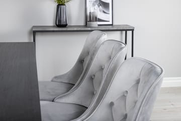 Marina Matgrupp 180 cm Rektangulär med 6 Velvet Deluxe stolar - Svart - Products - Möbler - Bord & matgrupp - Matgrupp