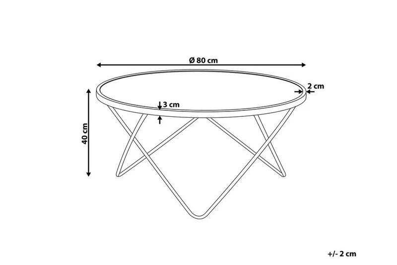 Meerah Soffbord 80 cm Runt Marmormönster - Glas/Vit/Guld - Products - Möbler - Bord & matgrupp - Marmorbord