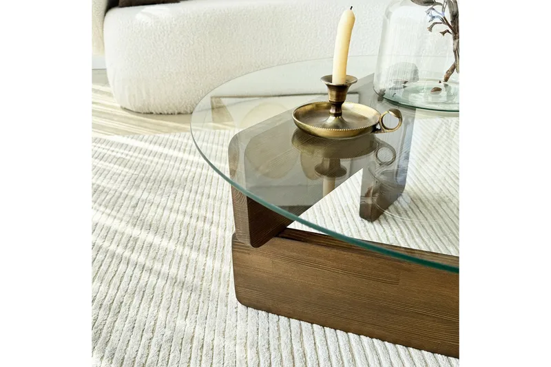 Mijara Soffbord 75 cm - Valnöt/Transparent - Products - Möbler - Bord & matgrupp - Soffbord