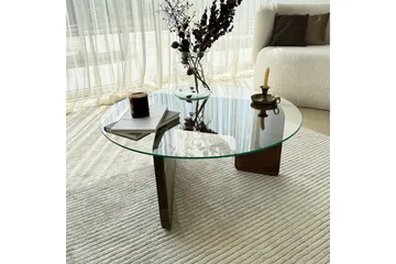 Mijara Soffbord 75 cm - Valnöt/Transparent - Products - Möbler - Bord & matgrupp - Soffbord