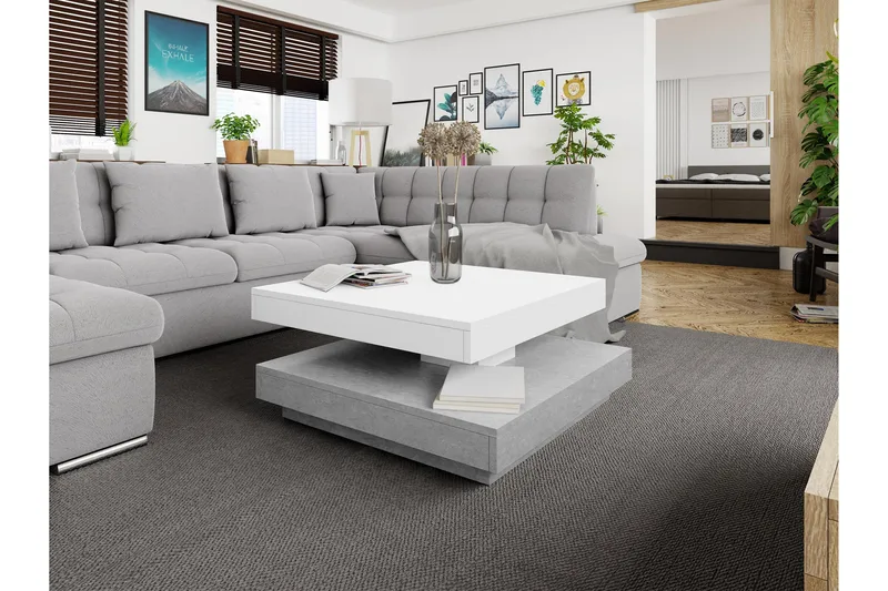 Nenani Soffbord 70 cm - Grå/Vit - Products - Möbler - Bord & matgrupp - Soffbord