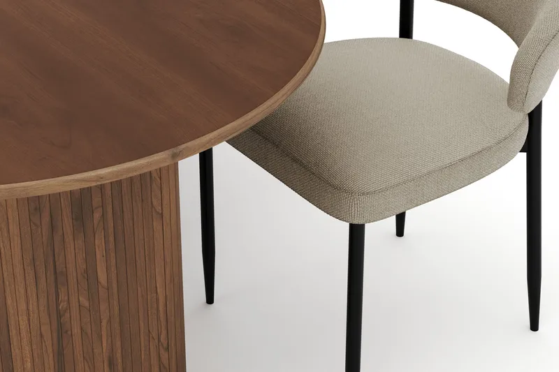 Noira Ovalt Matbord 220 cm med 6 Sawako Stolar - Brun - Products - Möbler - Bord & matgrupp - Matgrupp