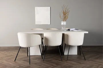 Olga Matgrupp 200 cm Rektangulär med 6 Berit Stolar - Beige - Products - Möbler - Bord & matgrupp - Matgrupp