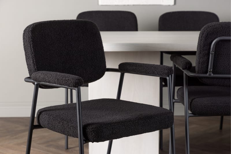 Olga Matgrupp 200 cm Rektangulär med 6 Yesterday Stolar - Svart - Products - Möbler - Bord & matgrupp - Matgrupp