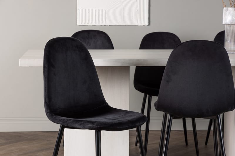 Olga Matgrupp 200 cm Rektangulär med 6 Polar Stolar - Svart - Products - Möbler - Bord & matgrupp - Matgrupp