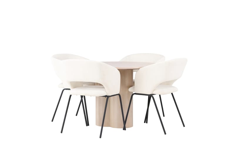 Olivia Matgrupp 110 cm Rund med 4 Day stolar - Whitewash - Products - Möbler - Bord & matgrupp - Matgrupp