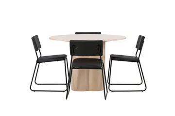 Olivia Matgrupp 110 cm Rund med 4 Kenth Stolar - Svart - Products - Möbler - Bord & matgrupp - Matgrupp