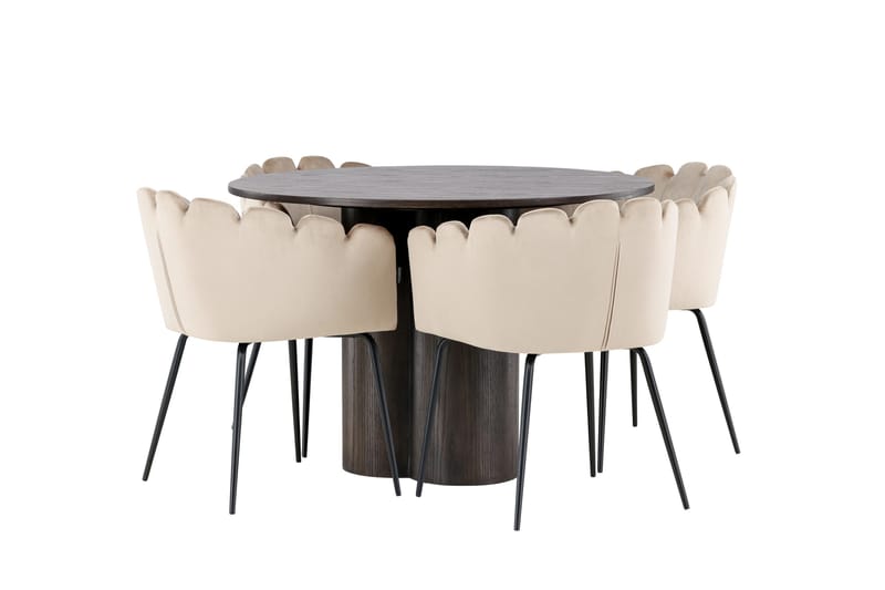 Olivia Matgrupp 110 cm Rund med 4 Limhamn stolar - Beige - Products - Möbler - Bord & matgrupp - Matgrupp