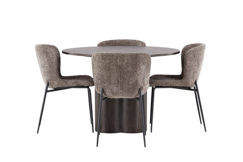 Olivia Matgrupp 110 cm Rund med 4 Modesto stolar - Beige - Products - Möbler - Bord & matgrupp - Matgrupp