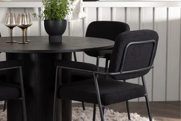 Olivia Matgrupp 110 cm Rund med 4 Yesterday Stolar - Svart - Products - Möbler - Bord & matgrupp - Matgrupp