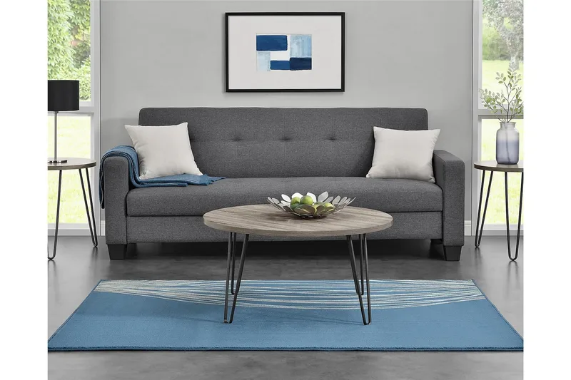 Owen Soffbord 90 cm Ovalt Runt Grå/Svart - Dorel Home - Products - Möbler - Bord & matgrupp - Soffbord