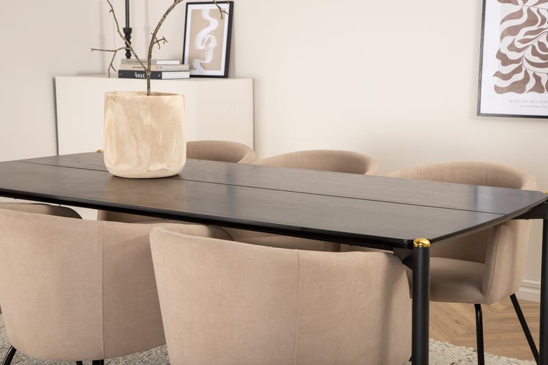 Pelle Matgrupp 190 cm Rektangulär med 6 Berit stolar - Beige - Products - Möbler - Bord & matgrupp - Matgrupp