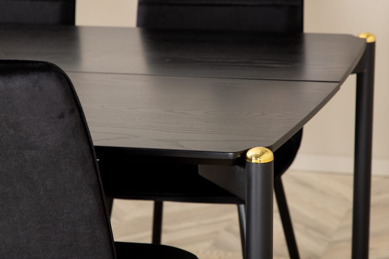 Pelle Matgrupp 190 cm Rektangulär med 6 Windu stolar - Svart - Products - Möbler - Bord & matgrupp - Matgrupp