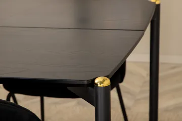 Pelle Matgrupp 190 cm Rektangulär med 6 Wrinkles stolar - Svart - Products - Möbler - Bord & matgrupp - Matgrupp