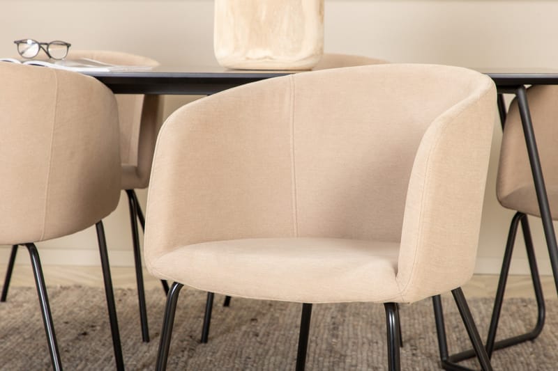 Petra Matgrupp 190 cm Rektangulär med 6 Berit stolar - Beige - Products - Möbler - Bord & matgrupp - Matgrupp