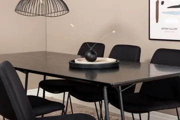 Petra Matgrupp 190 cm Rektangulär med 6 Muce stolar - Svart - Products - Möbler - Bord & matgrupp - Matgrupp