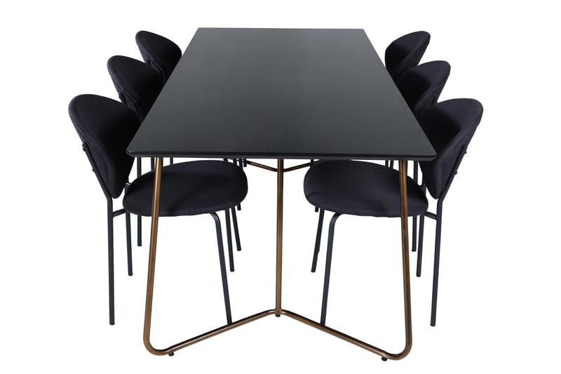 Petra Matgrupp 190 cm Rektangulär med 6 Vault stolar - Svart - Products - Möbler - Bord & matgrupp - Matgrupp