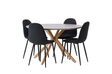 Piazza Matgrupp + 4 stolar Rektangulär - Grå - Products - Möbler - Bord & matgrupp - Matgrupp