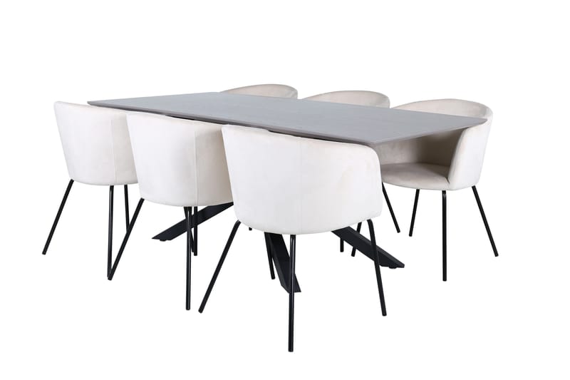 Piazza Matgrupp 180 cm Rektangulär med 6 Berit stolar, Beige